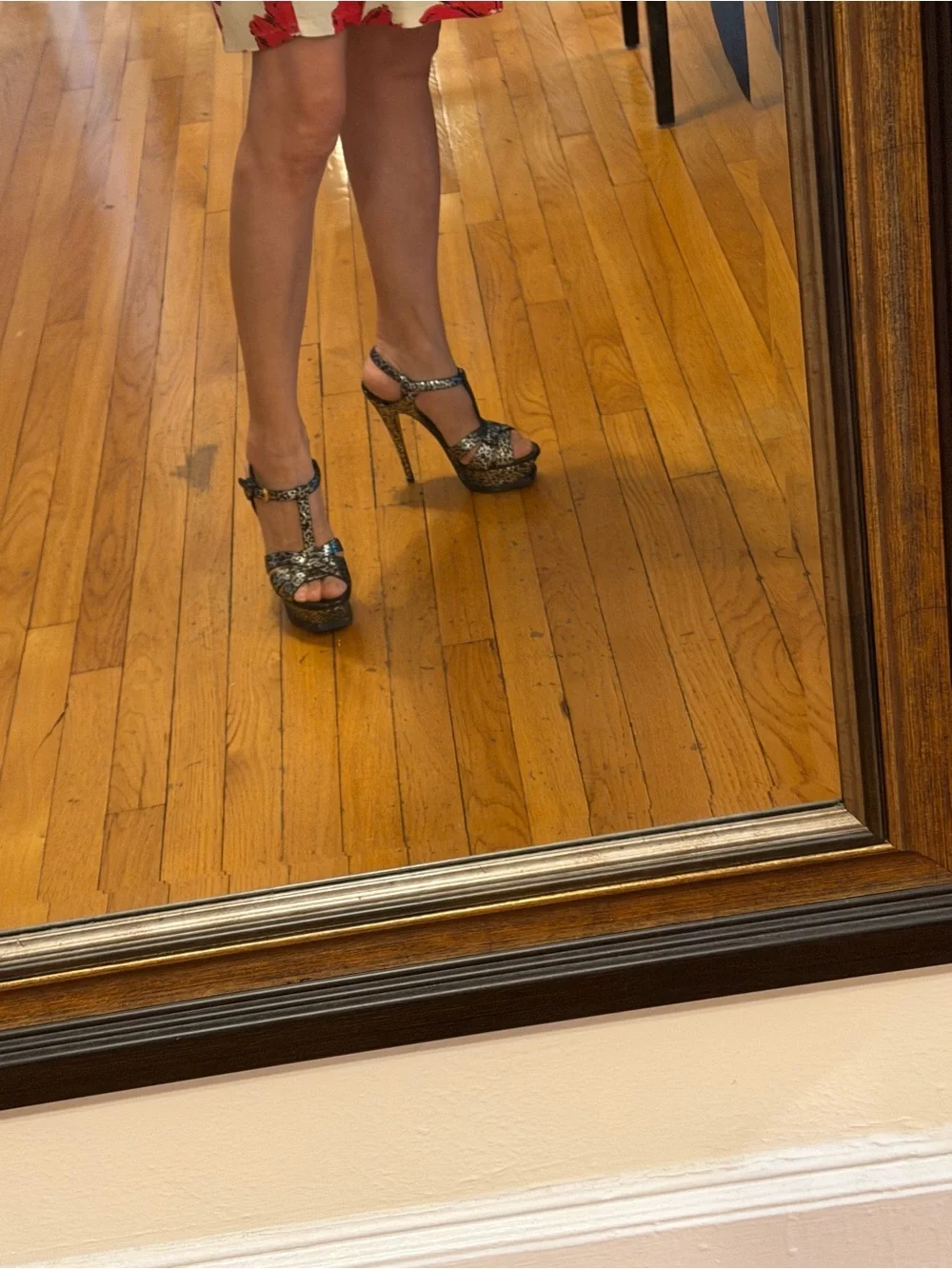 Yves Saint Laurent Leopard-Print Platform Stiletto Sandals